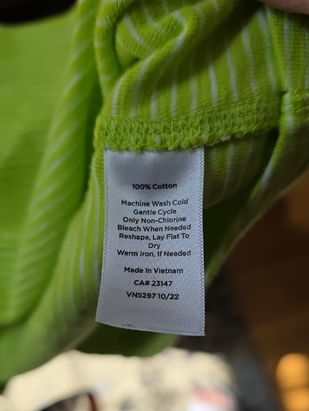 T By Talbots Neon Lime Short-Sleeve Stripe Tee - Picture 4 of 4